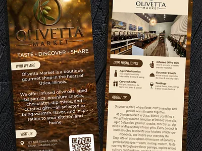 Olivetta Market — Taste · Discover double sided flyer gourmet olive