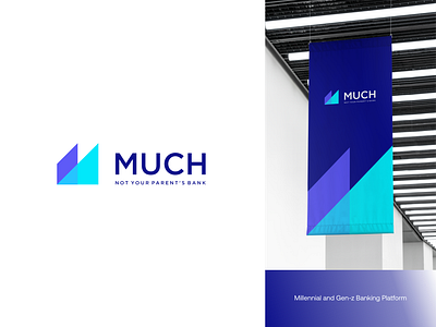 Much Not Your Parent's Bank 99design bold brand identity branding colorfull design futuristic geometric graphic design illustration initials logo logodesign modern simple vector