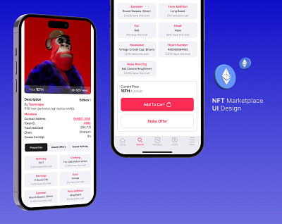 NFT Marketplace Mobile App UI Design app blockchain design ethereum ios marketplace mobile app nft opensea ui uiux