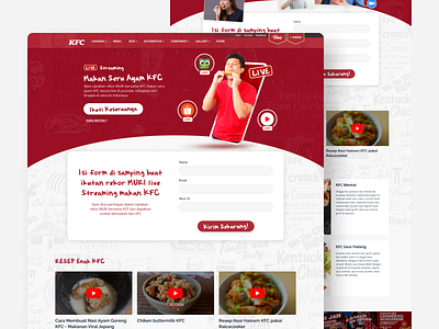 Microsite Live Streaming KFC microsite one page ui ui microsite ui webiste ux ux microsite ux website website