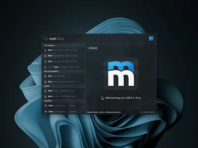 Windows 11 Keystroke Launcher Concept dark glass keystroke launcher start menu ui windows 11