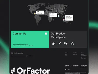 Modern Footer UI Design - OrFactor design ebsitefooter figma footerdesign minimaldesign ui ux website design