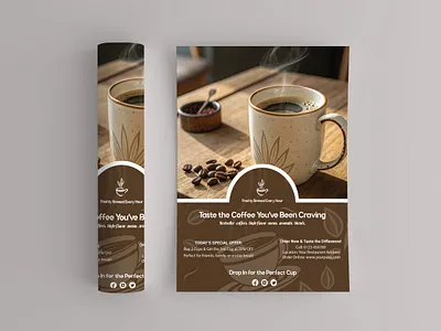 Coffee Shop Promotional Flyer | Modern Café Branding Design. cafe flyer design coffee flyer coffee shop branding food flyer design graphic design print design promotional flyer social media design