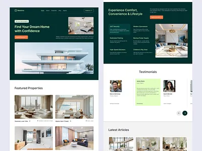 Real Estate Website business website landing page minimal design property website real estate real estate website responsive design ui design website design