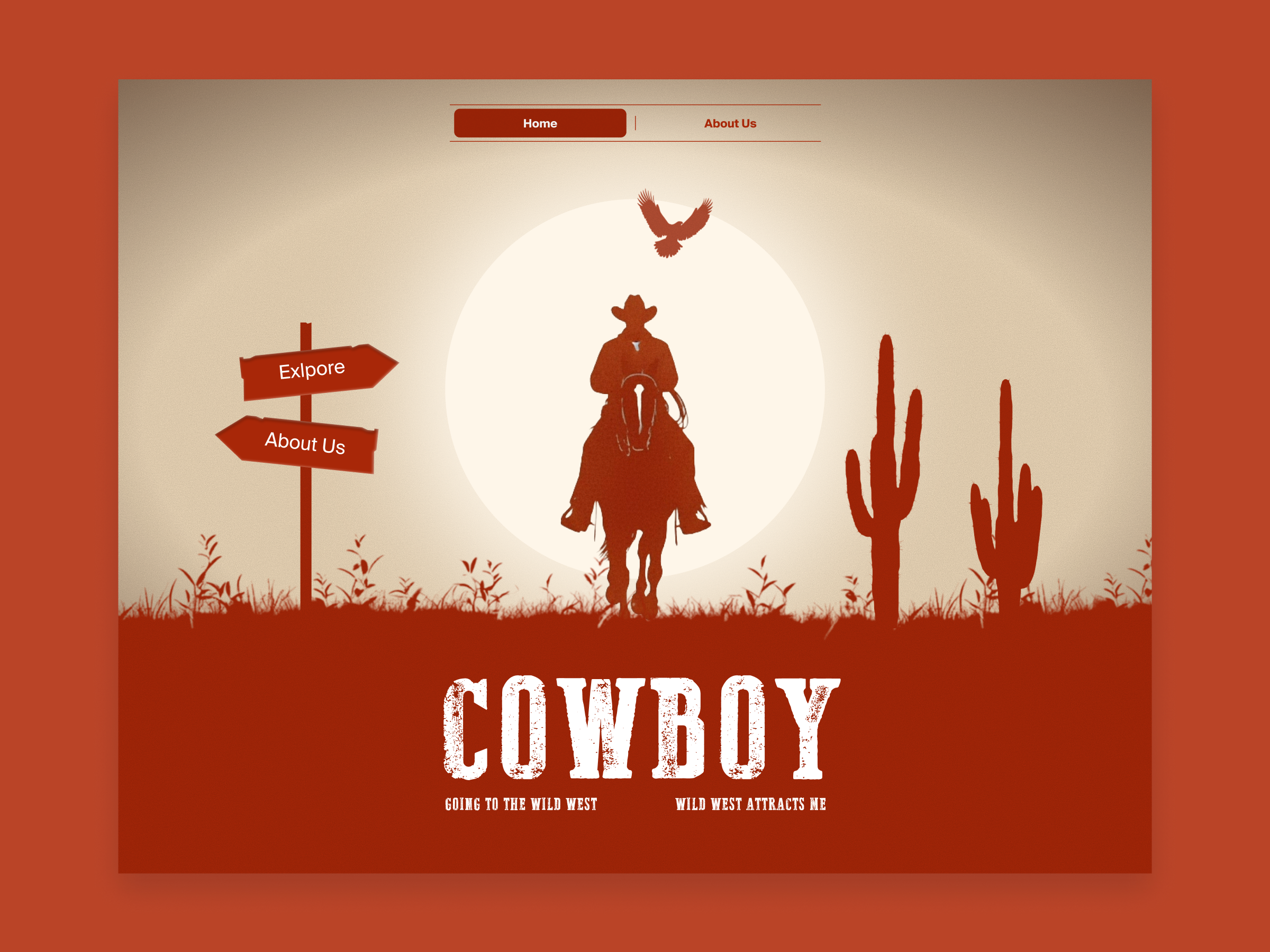 Wild West branding cowboy cowboywebsite creative graphic design home home page landing page logo ui wildlife wildwest