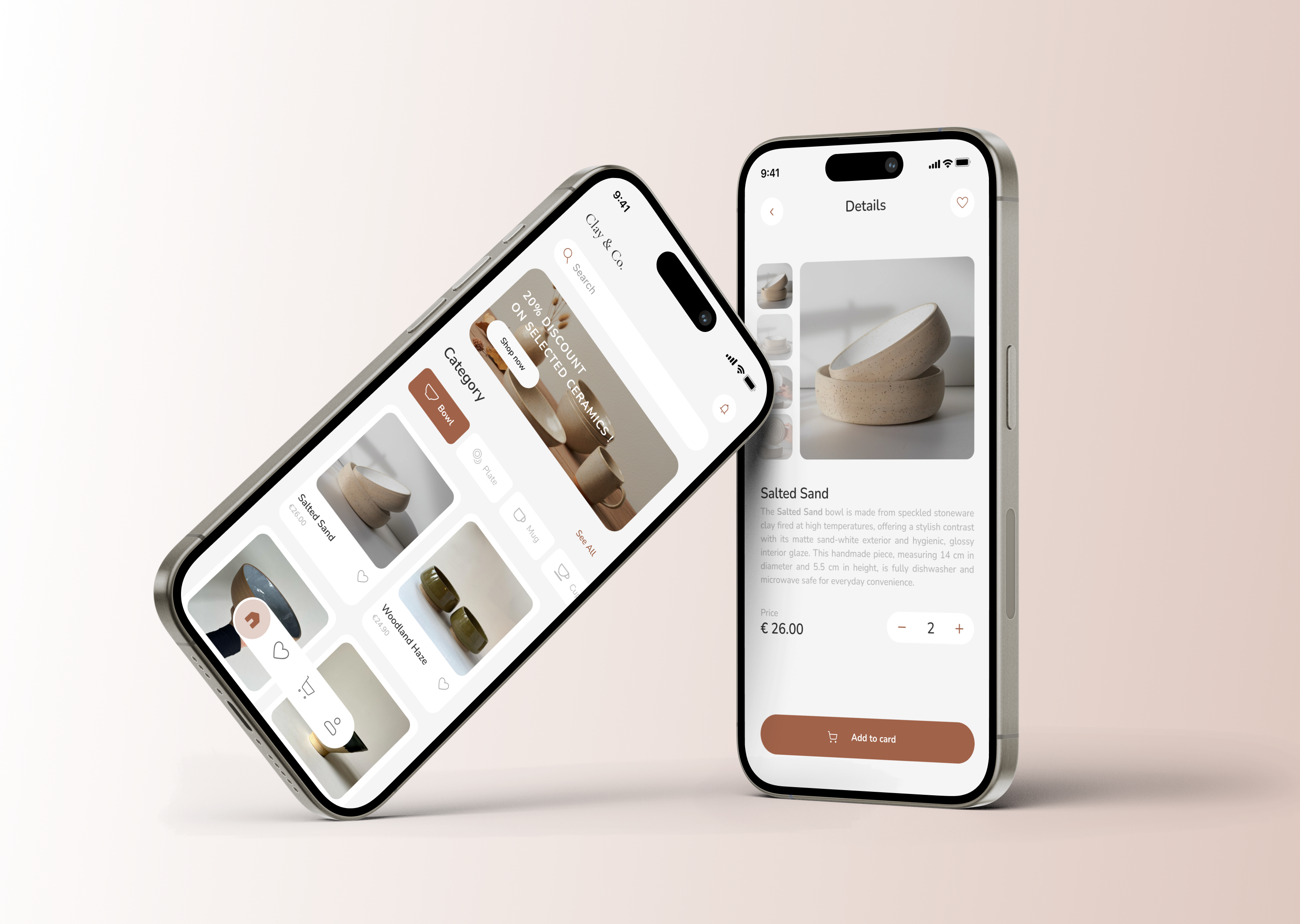 Daily UI 012 - Ceramic E-commerce Mobile App app dailyui design ecommerce minimalistui ui userinterface