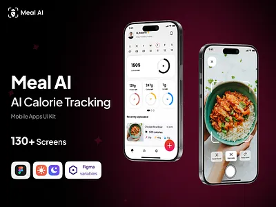 AI Calorie Tracking App ai calorie calorie tracking figma food health ios meal mobile nutrition scan uikit