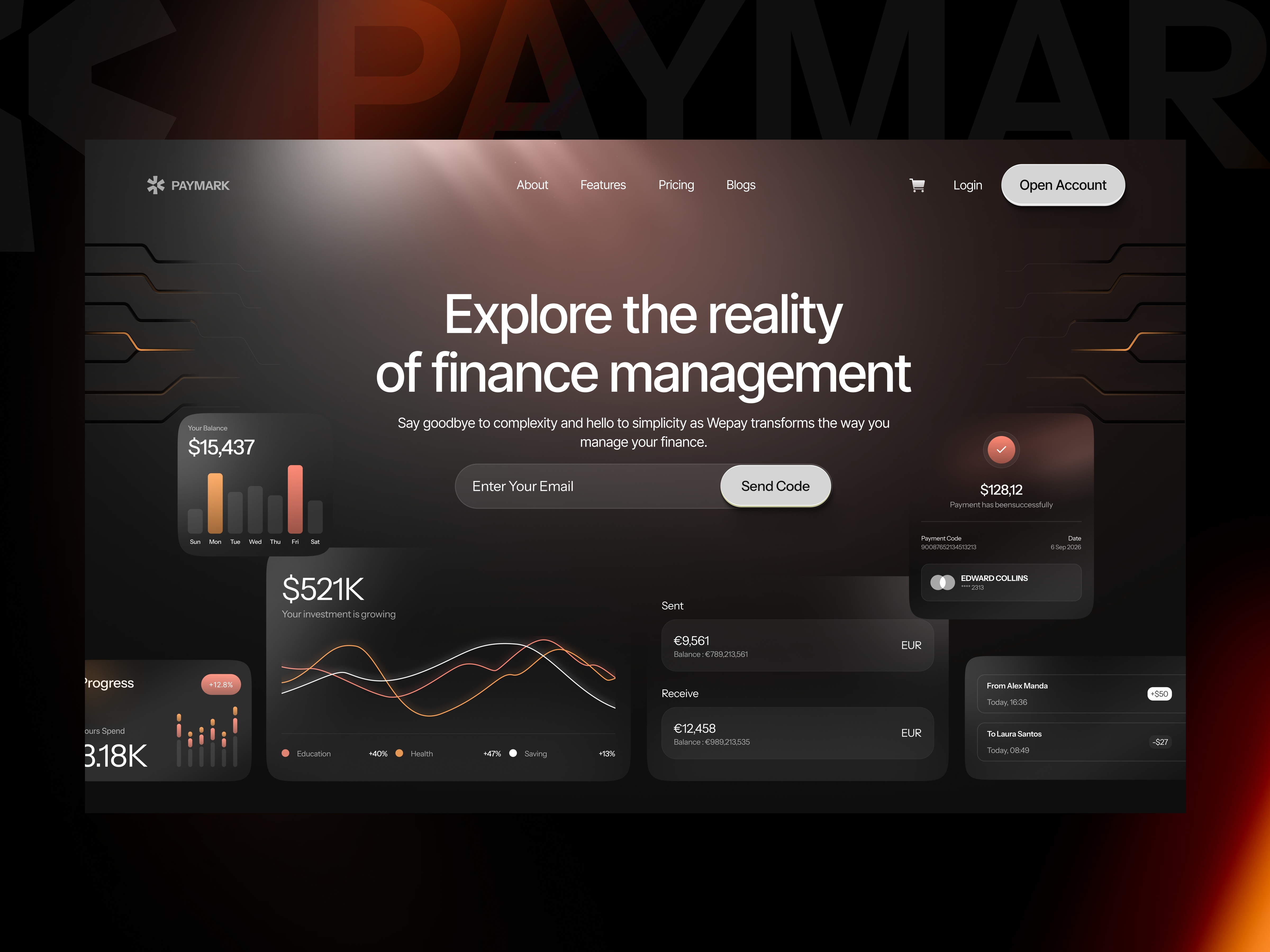 Paymark- Fintech Saas Website finance website fintech saas website fintech website landing page saas saas landing page saas website web design website design