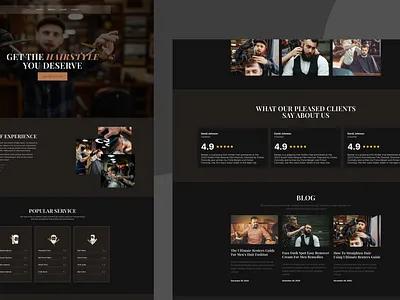 Barber Hairstylist Website Design barber branding design graphic design hairstyle ui uiux ux website