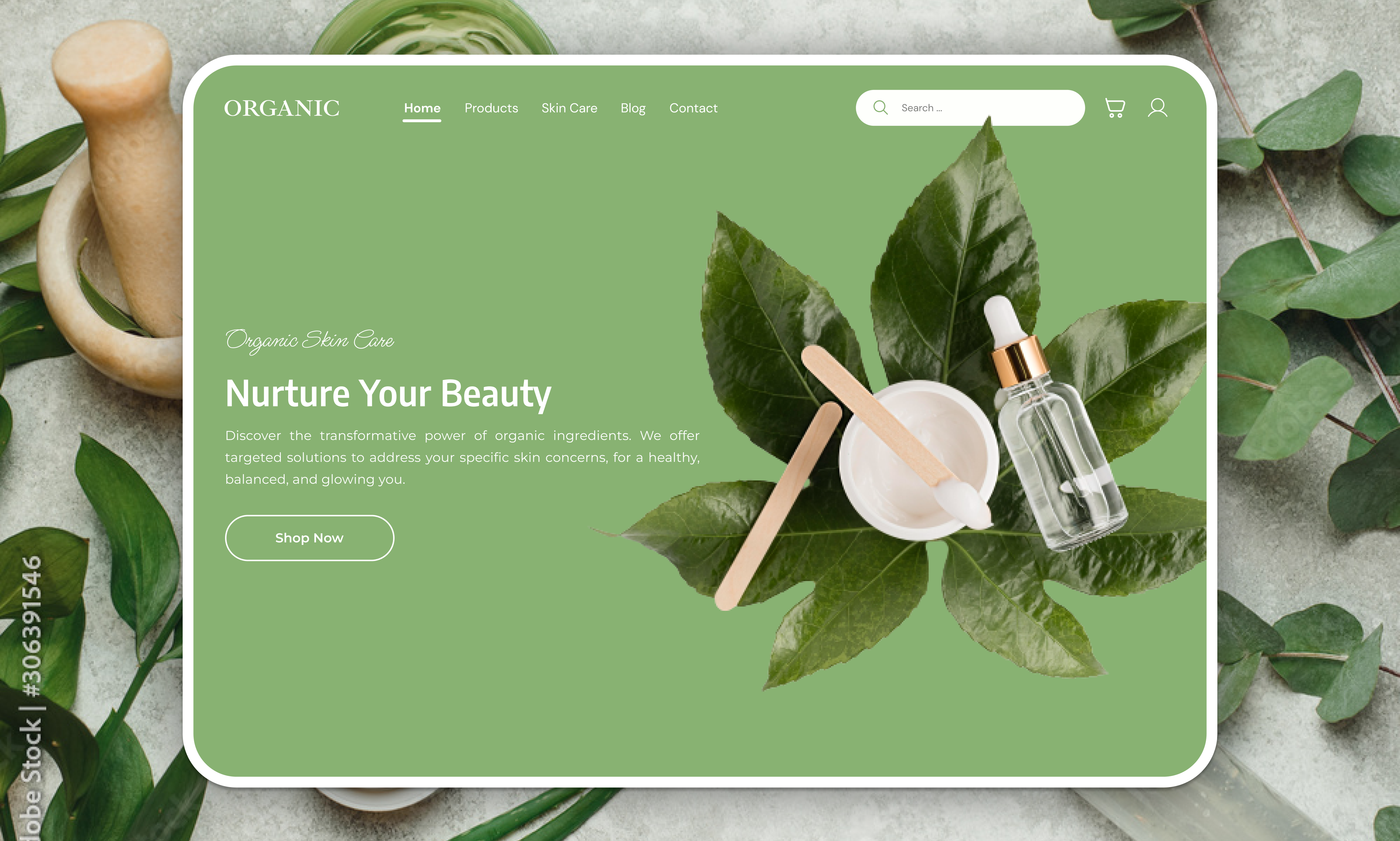 Organic Skin Care Brand deisgn organic products skincare ui uiux ux webdeisgn website