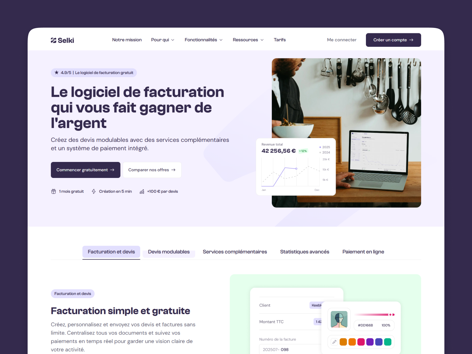 Selki Website graphic design landing ui
