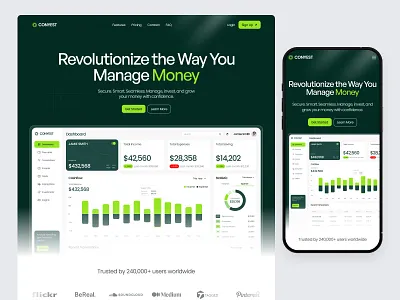 SaaS Website - Finance management bank finance fintech fintech saas modern design money management product design responsive design saas saas landing page saas landing page design saas ui saas website saas website design ui uiux web web design website