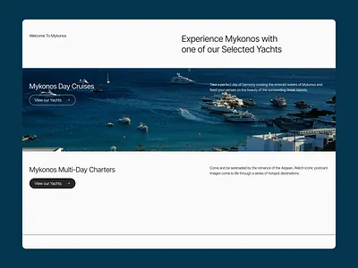 Mykonos Yachts — Website Visual Redesign airy layout calming colors clean interface creative direction earthy tones landing landing page luxury design luxury website minimal ui modern typography modern ui premium design soft aesthetic travel design ui ui design website wordpress design yacht charter