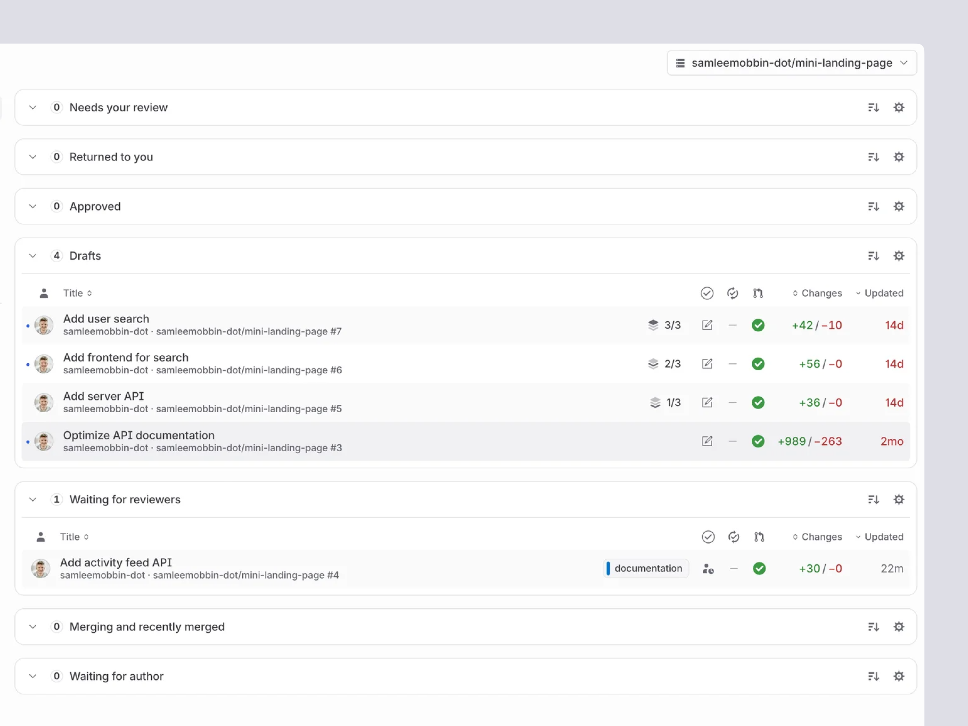 AI-Powered Developer Dashboard admin dashboard ai dashboard ai powered api dashboard b2b dashboard dashboard design data table design system developer dashboard developer tools engineering dashboard git workflow interaction design product design pull request saas dashboard web app