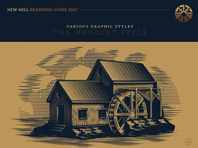 The Mill branding district north design new hampshire nick beaulieu vector woodcut