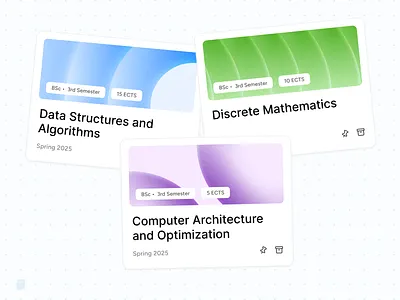 University Course Cards 🎓 card illustration ui