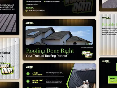Maven Roofing — Bold Presentation & Marketing Deck Design b2bdesign branddesign brandingdesign businessdesign businesspresentation constructionbranding corporatebranding creativeagency deckdesign designinspiration graphicdesign marketingdeck marketingdesign modernpresentation pitchdeckdesign presentationdesign roofingcompany salespresentation visualidentity