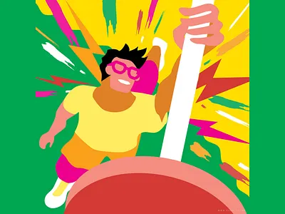 Drill exercise fitness gym illustration man workout