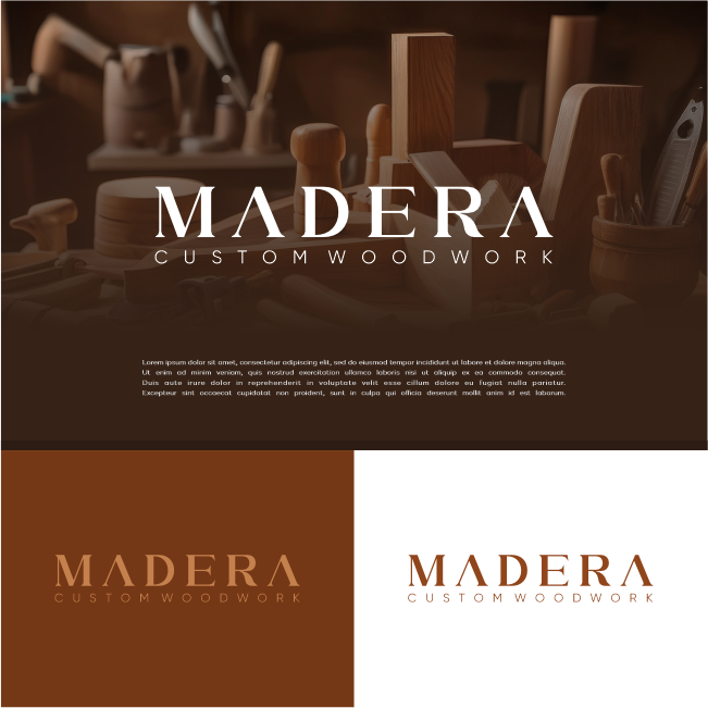 Madera Custom Woodwork Logo Design 3d animation branding design graphic design illustration logo motion graphics ui vector