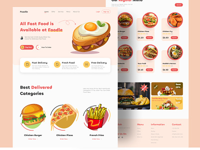 Food Delivery Website Design fastfood food landing page food ui food ux food web design food website landing page design restaurant landing page restaurant ui restaurant web design restaurant website web design website design