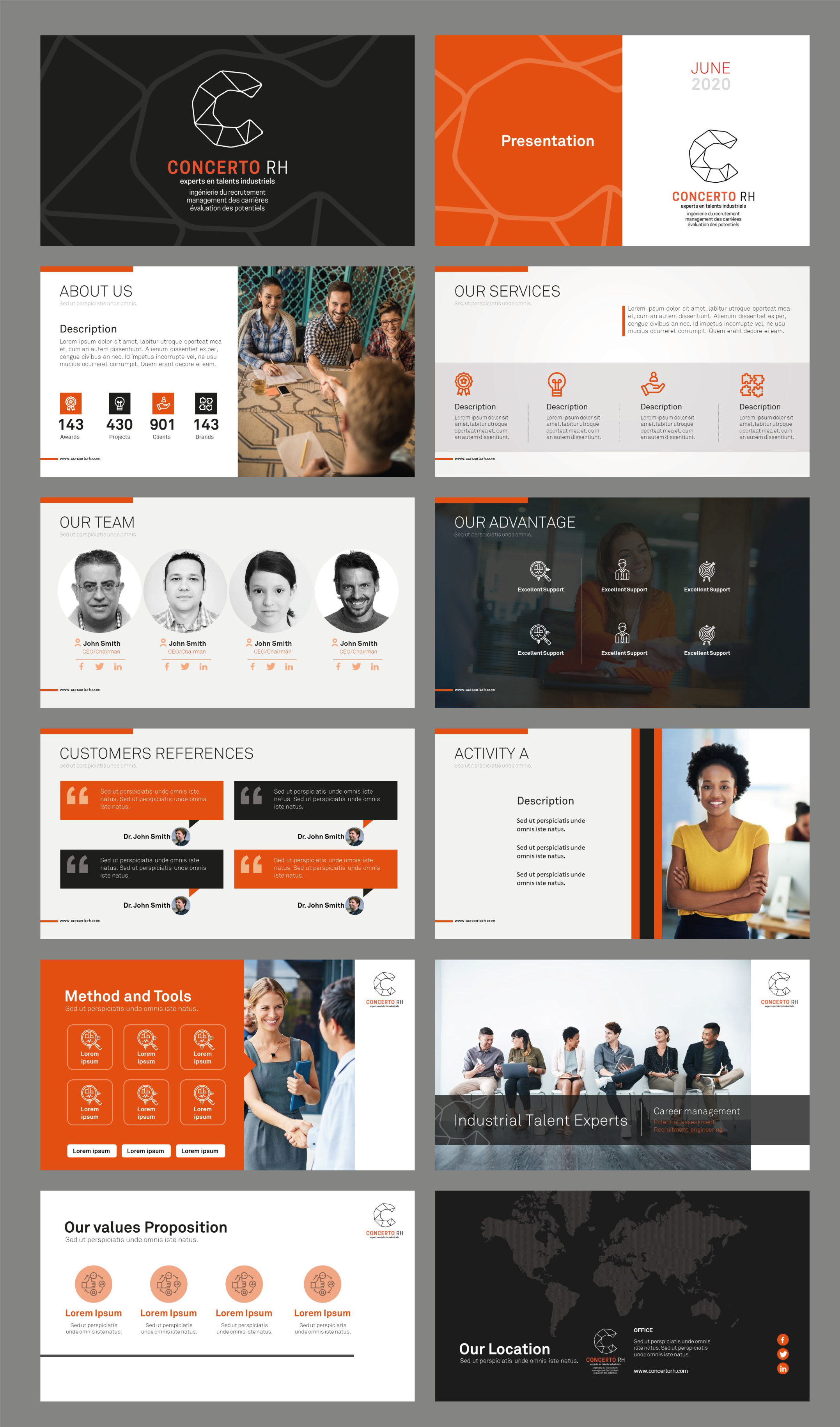 CONCERTO RH Presentation Design 3d animation branding design graphic design illustration logo motion graphics ui vector