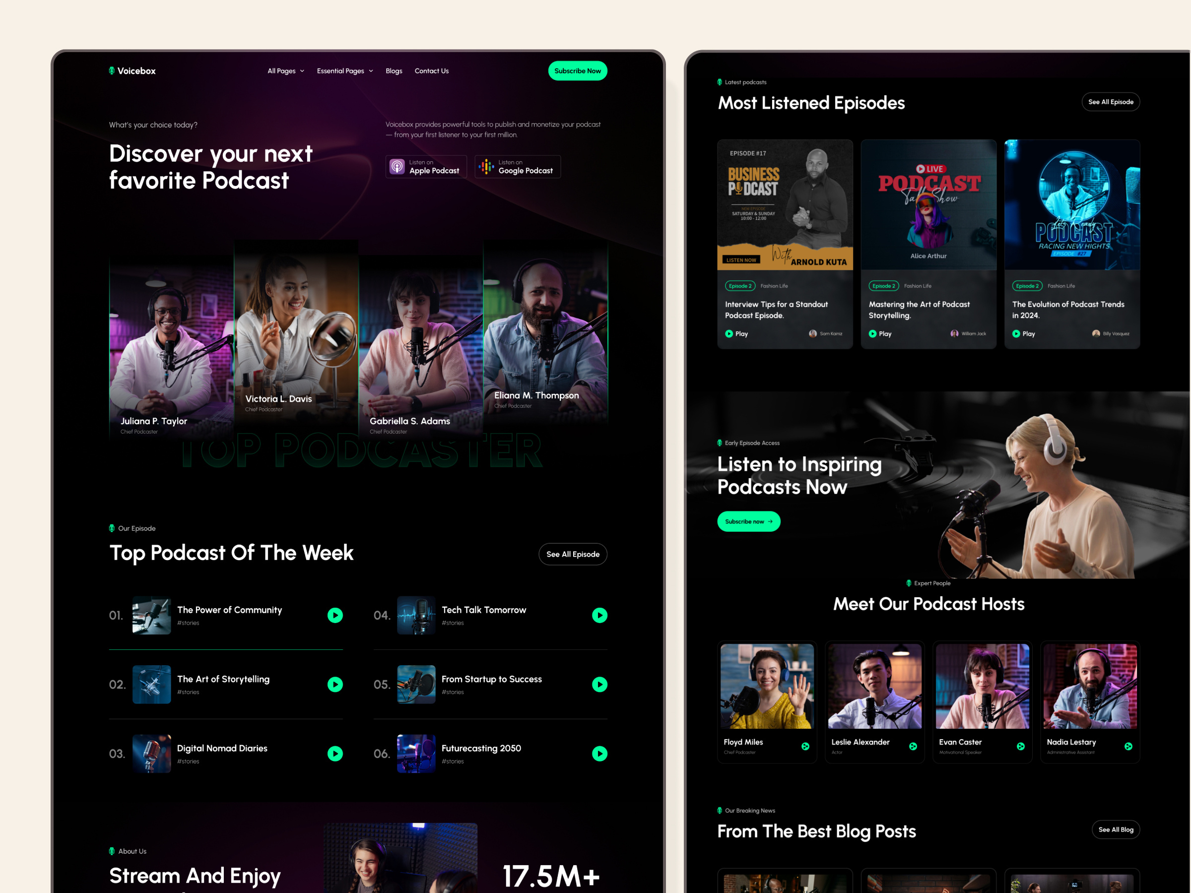 Digital Broadcast Podcast Website audiodesign broadcast cleanui dribbble framer landingpage luxurydesign modernui podcast podcastdesign productdesign saasdesign ui uidesign uiinspiration ux webflow