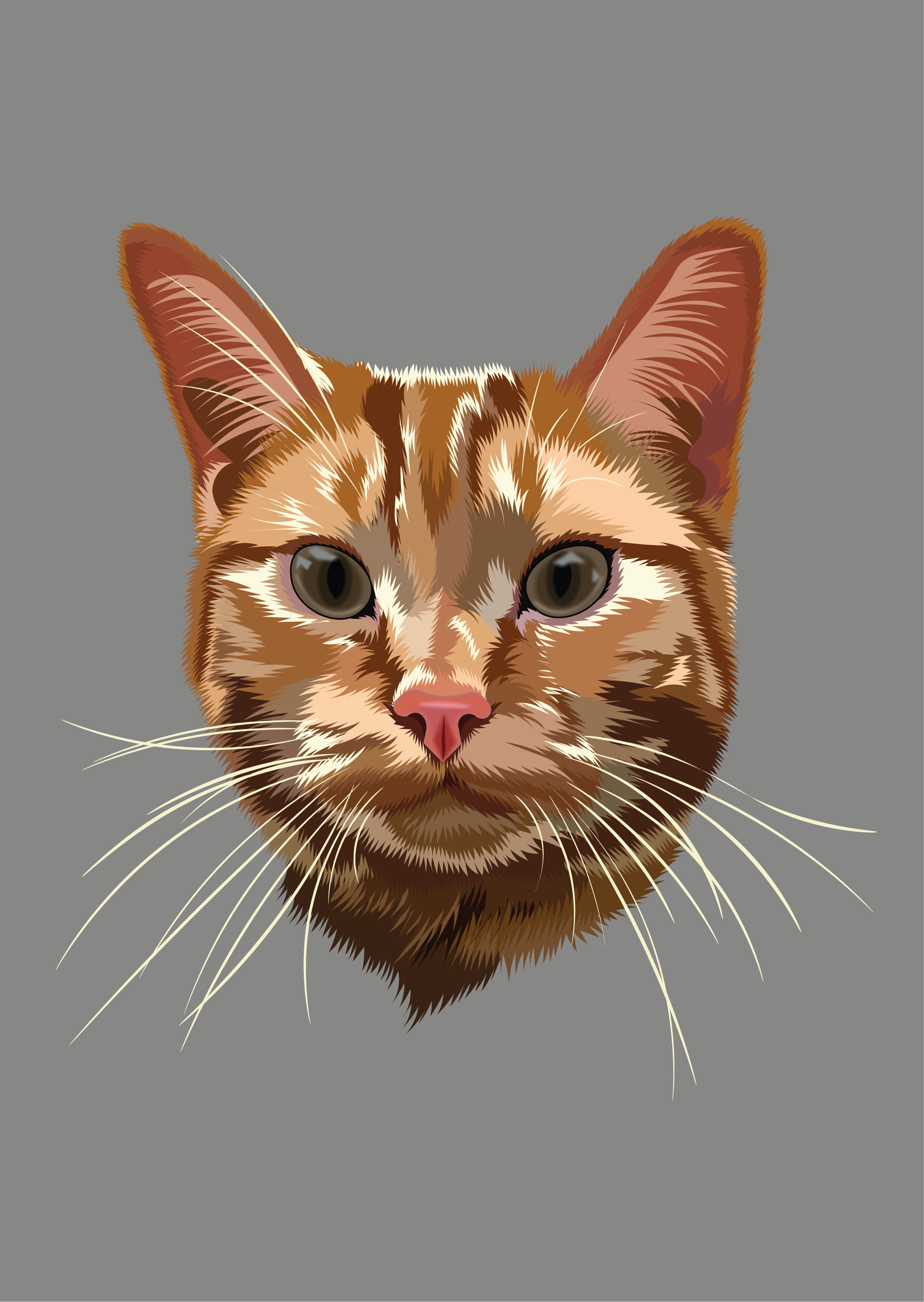 Cat Portrait Illustration Mokum animal art cat cat face character design cute digitalart feline flat design illustration kitten modern illustration portrait vector whiskers