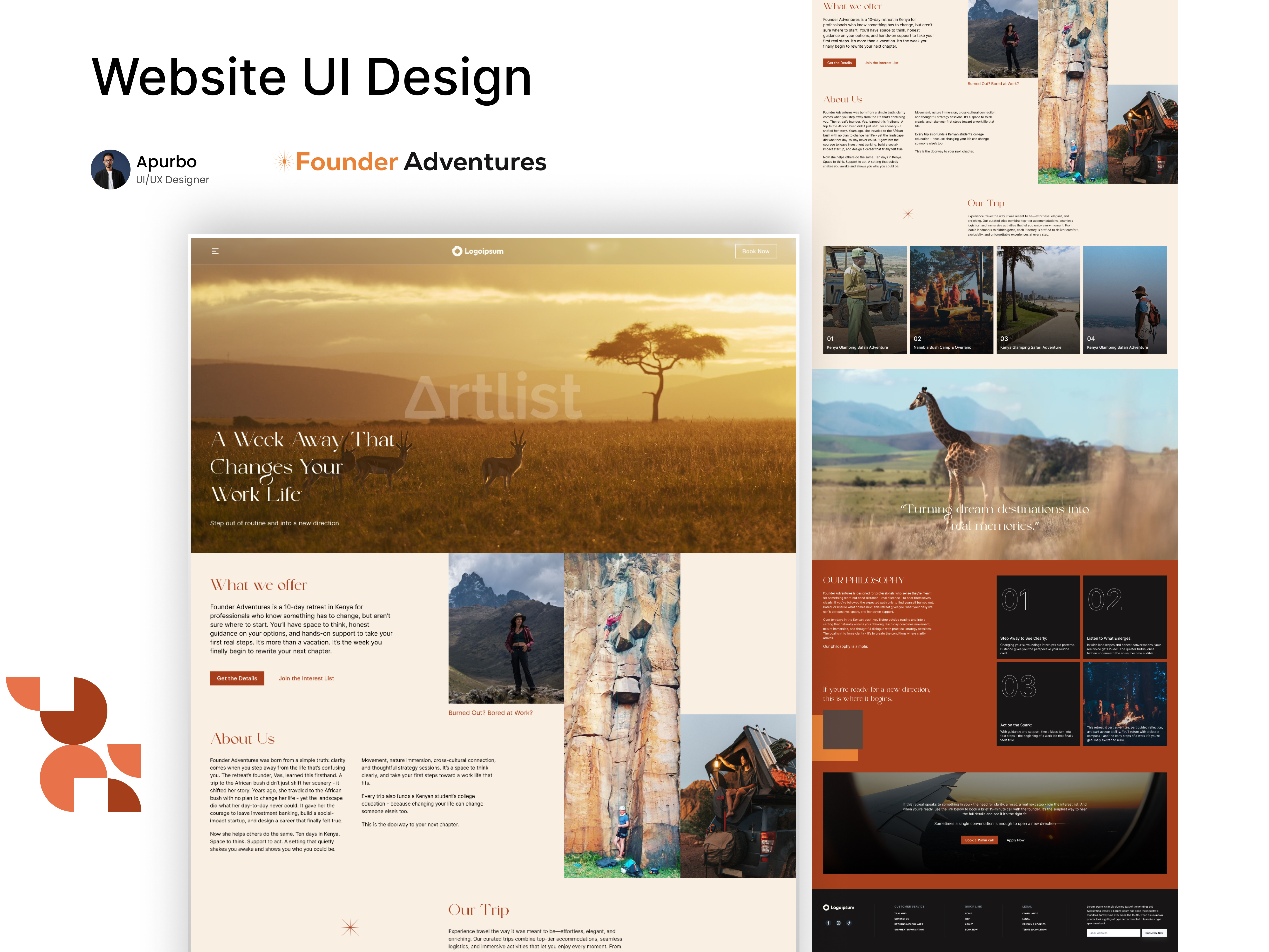 Landing page UI (Founder Adventures) 2025 figma homepage landing page ui uidesign uiux webdesign website