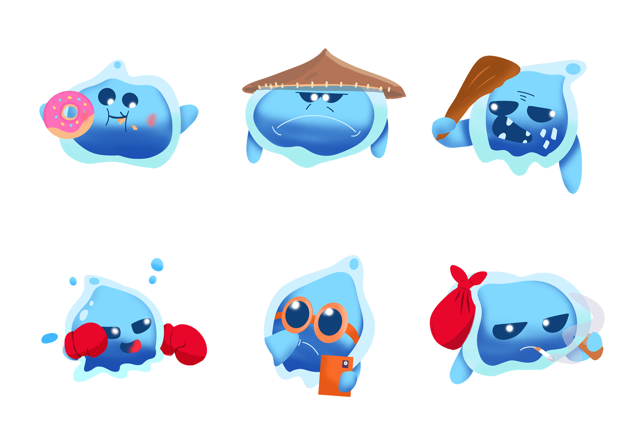 Watery Character - V2 alien calm blue character design colorful cute illustration ui water