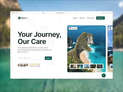 WayFar - Full Landing Page clean ui figma design minimal design modern website tourism travel booking travel landing page travel website ui ui design user interface web design