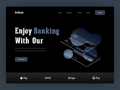 Digital Banking Landing Page Website bank bank app bank card banking banking app design digital banking eftiar finance finance app financial fintech homepage kitty uix landing page page ui ux web website design