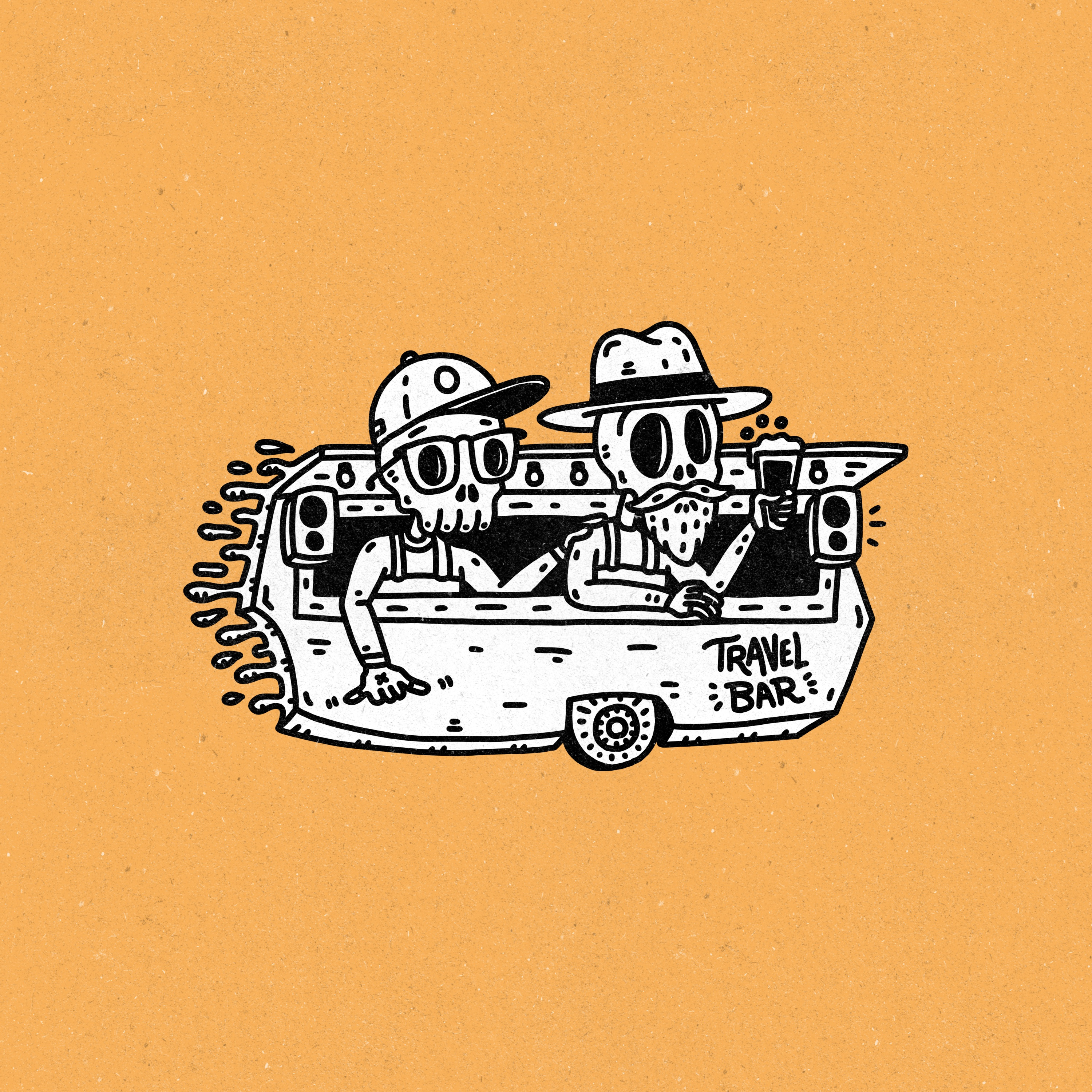 Travel Bar branding california cartoon comic design graphic design illustration logo skeleton vector west coast