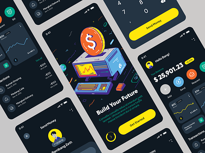 Avory - Cryptocurrency Mobile App app bank banking bitcoin criptocurrency design finance graphic design illustration logo mobile app trading ui vector website
