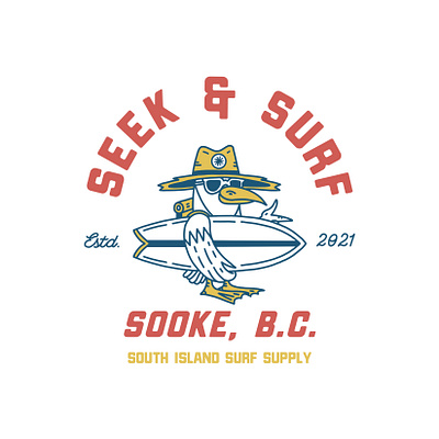 Seek And Surf branding california cartoon comic design graphic design illustration logo surf surfing west coast