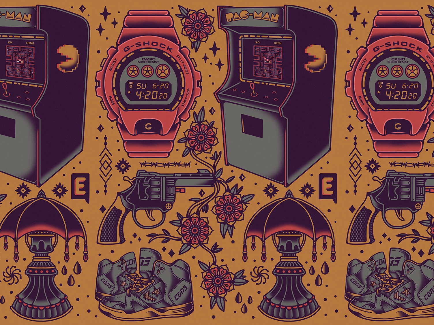 90s Vintage art artwork branding design graphic graphic design graphicdesgn gshock illus illustration logo retro traditional ui vintage