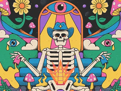 The Joysmith acid album band poster branding coorfull graphic design illustration nature poster psychedelic skull art tees design visionary art