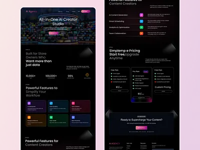 Modern AI SaaS Landing Page ai ai landing page ai web design ai website artificial intelligence best web design agency futuristic website landing page marketing website sales website technology website ui uiux ux web design website design