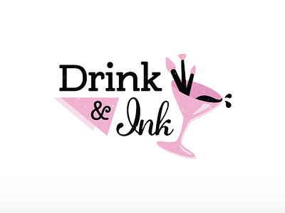 Drink & Ink Logo art art deco artwork branding branding design creative cute drinking girls graphic design graphicdesign ink inspiration logo logo design logodesign logos pink vintage women