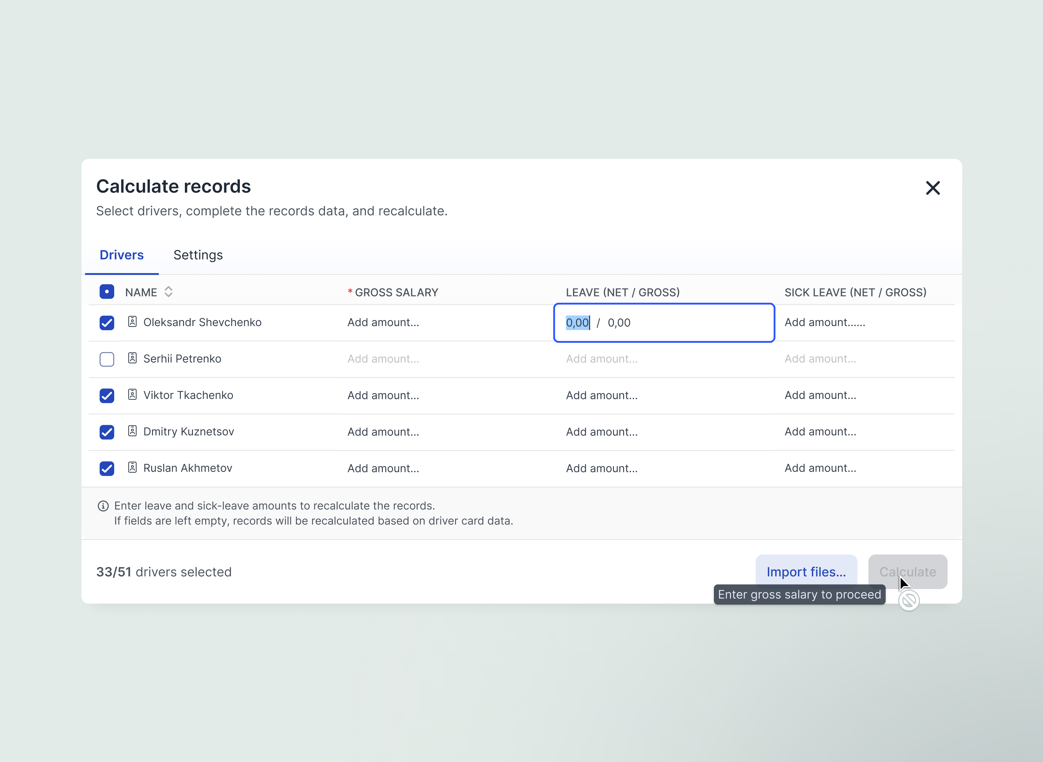 Easytacho - Modal button locked desktop platform desktop ui modal table modal ui modal window table design tooltip button tooltip ui ui component
