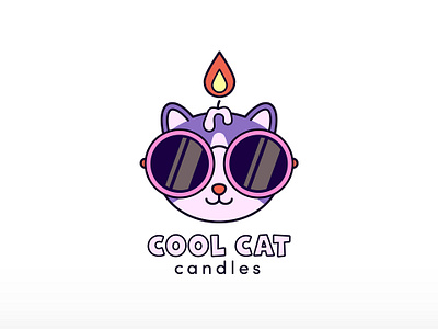 Cool Cat Candles Logo agency art artwork branding business candles cats cool creative logo cute design graphic design graphicdesign inspiration logo logo design logos pink purple visual identity