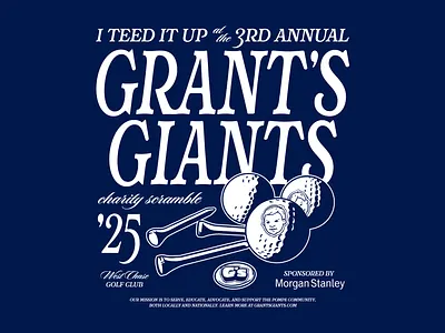 Grant's Giants Golf Scramble charity golf illustration