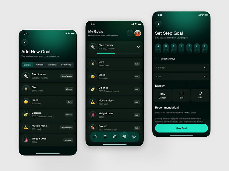 Fitness Goal Tracking & Habit Management Flow by Orbix Studio – Mobile ...