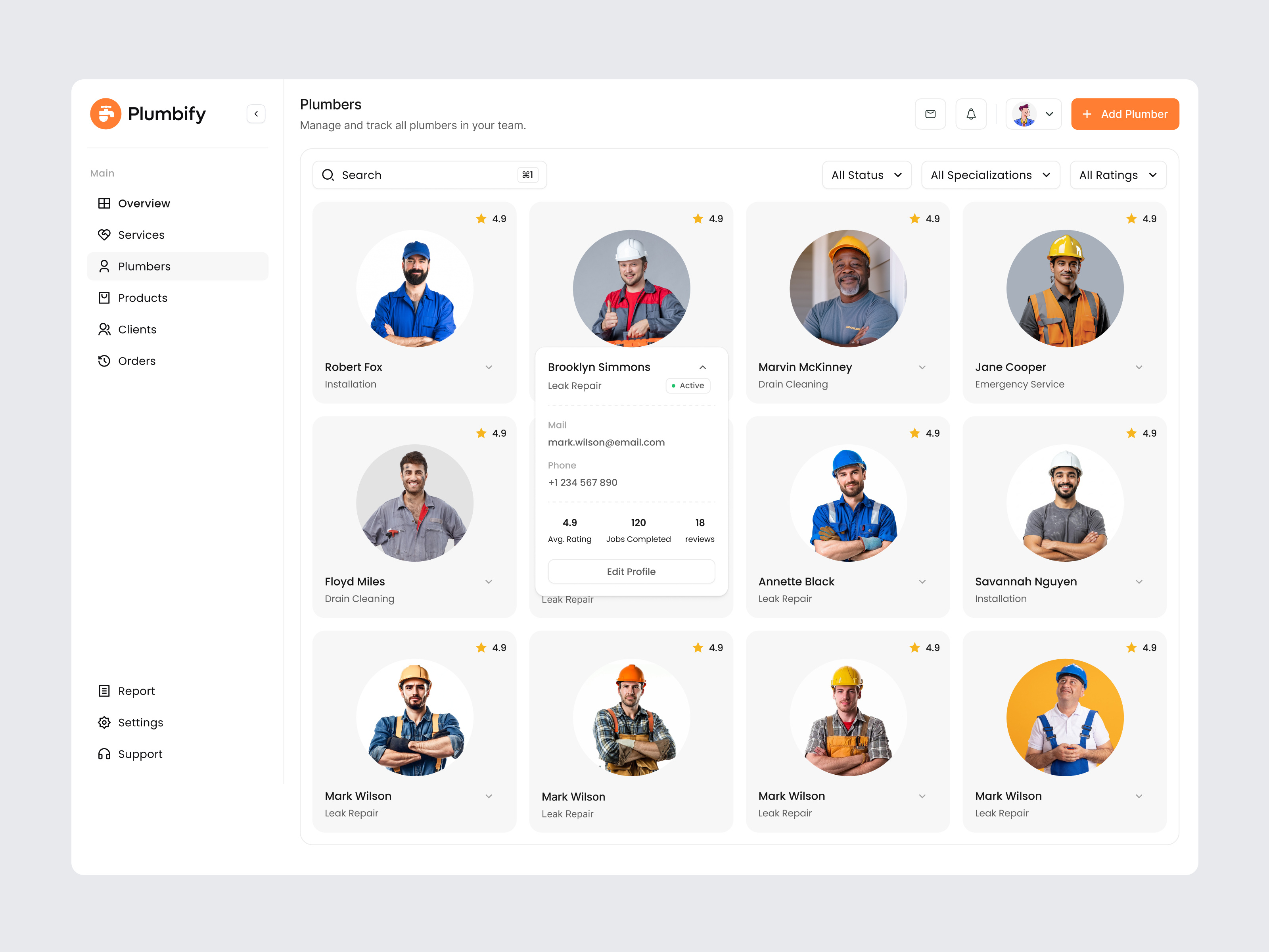 Dashboard Design - plumbing service management booking dashboard dashboard dashboard design minimal dashboard plumbify plumbing product design saas dashboard service service management dashboard team ui ux web app