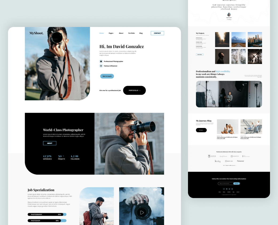 Photographer Landing Page company profile landingpage photo photographer portfolio ui ux web website