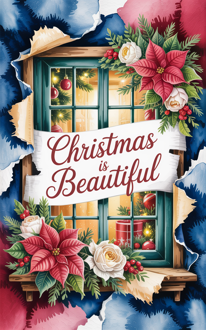 Prompt: A decorative illustration featuring torn blue paper....