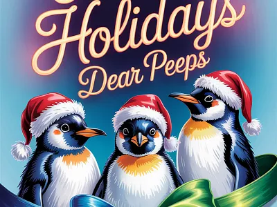 Prompt: A festive greeting card featuring elegant....