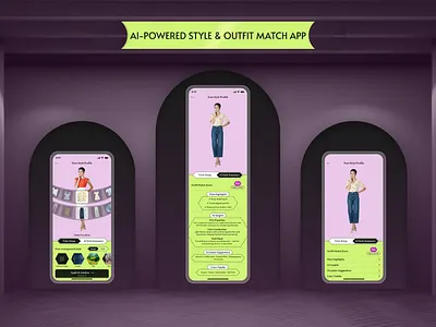 AI-Powered Style & Outfit Match App UI app app design audience branding design elegant figma genz graphic design modern theme ui uiux vibrant younger