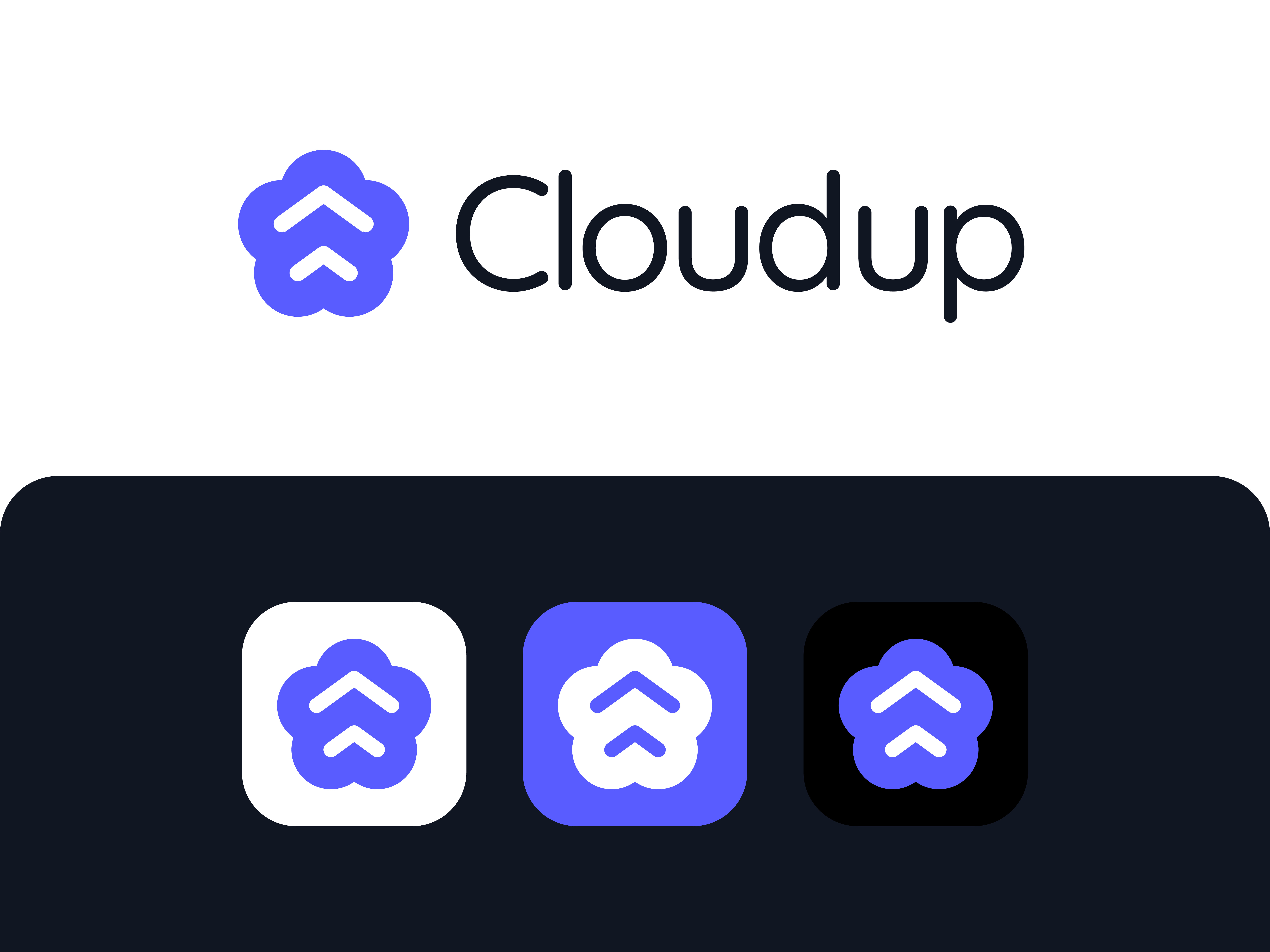 Cloudup Logo abstract app icon arrow b2b brand identity branding cloud logo creative design dynamic geometric growth icon identity logo modern modern logo monogram saas up logo