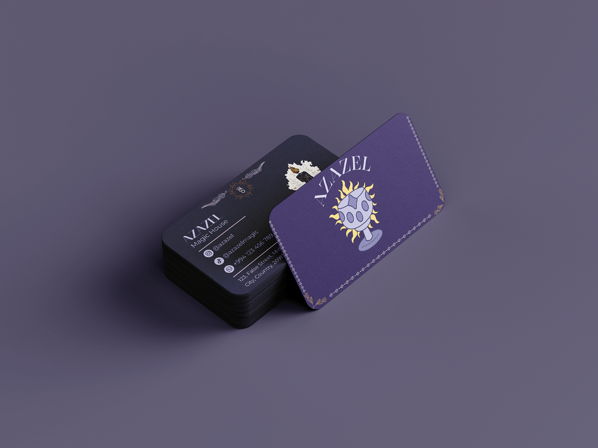 Azazel - Business Card azazel brand branding business business card card ceremonial designer graphic design logo mystical supernatural