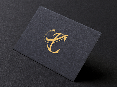 C Monogram branding c card cursive design expensive fancy gold graphic design high end icon identity letter lettering logo monogram